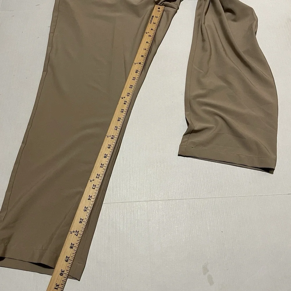 Birdie Bound Pants Mens 40 X 30 Beige Tan Golf Active Fit Stretch Zip Pocket